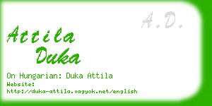 attila duka business card